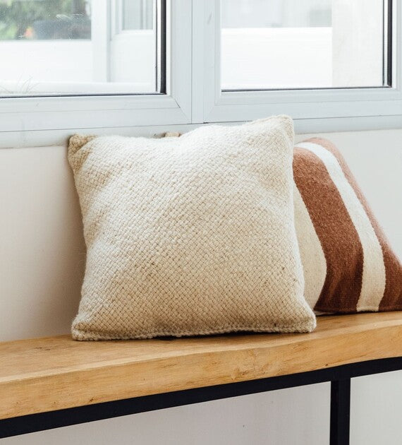 Cream wool cushions best sale