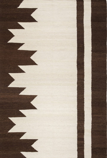 handmade natural native wool rug white brown