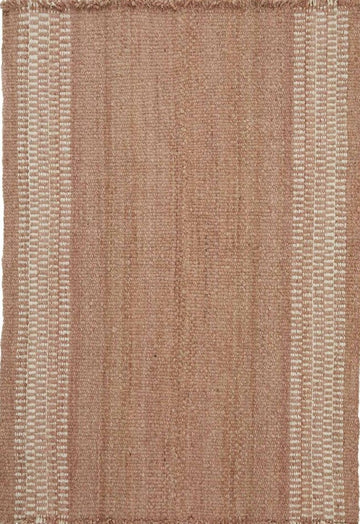 handmade natural wool rug salmon color