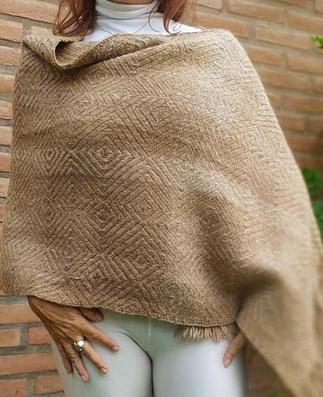 handwoven luxury llama wool throw beige brown